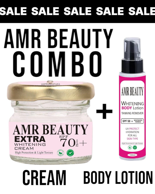 Amr beauty combo amr beauty whitening cream + amr beauty body lotion