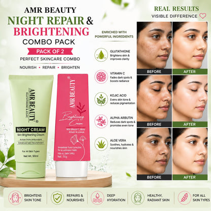 AMR BEAUTY COMBO OF 2PS (NIGHT CREAM + BRIGHTENING CREAM)