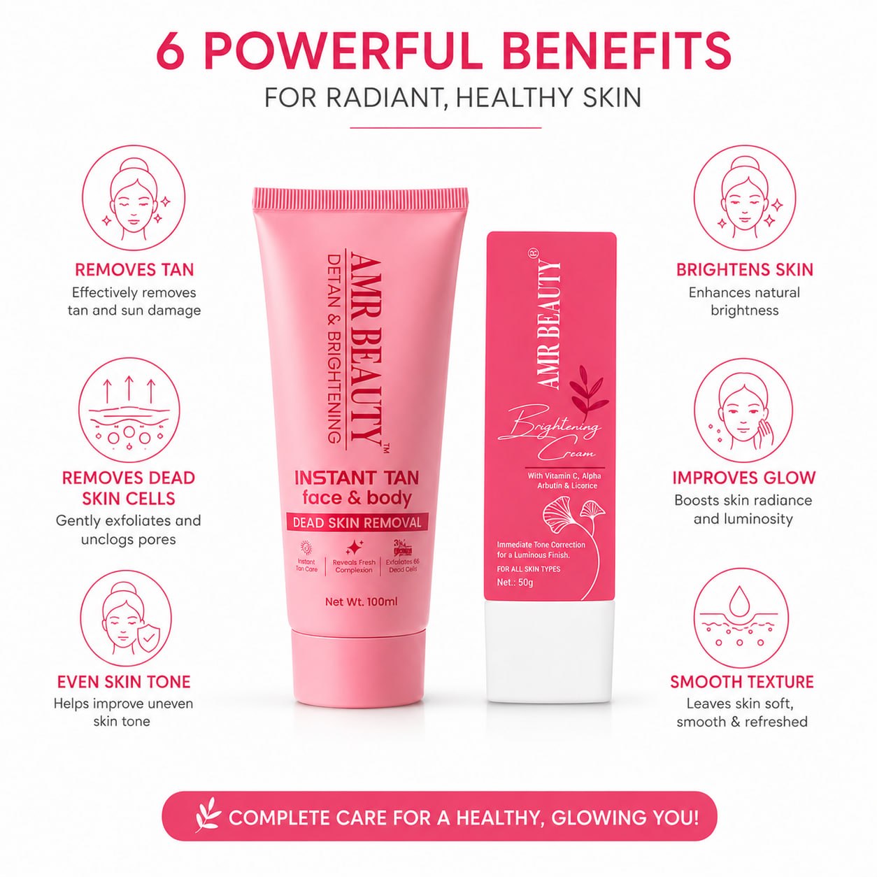 Amr beauty combo face wash and brightening cream